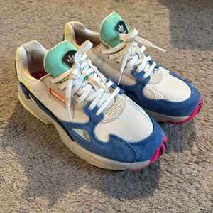 Adidas Sneakers with Pink and Yellow Accents